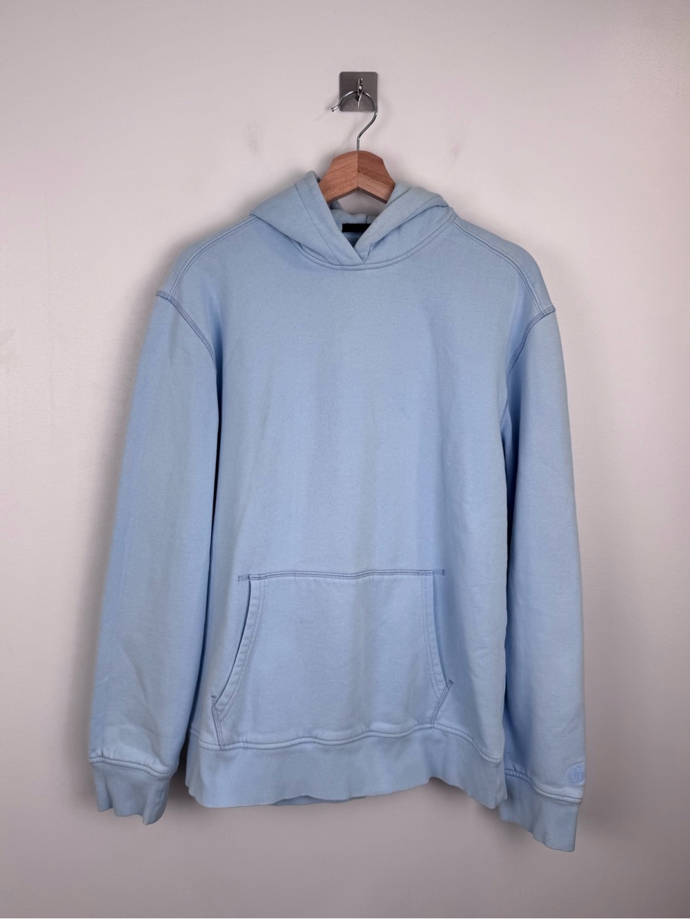 Greyson Men Blue Cotton Blend Hoodie Sweater‎ Size Medium